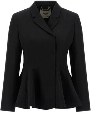 Fendi 'Grain De Poudre' Blazer - Black