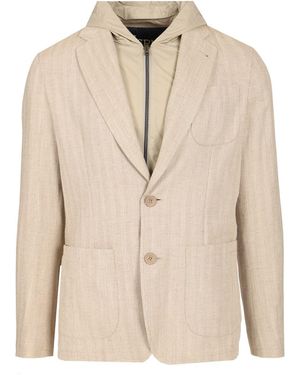 Herno Ecoage Blazer Coats - Natural