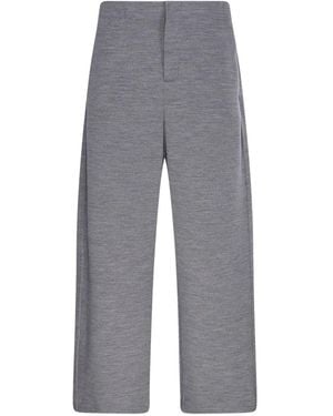 Max Mara Pure Wool And Cotton Pants - Gray