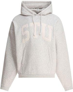 Stussy Stu Applique Hood Sweatshirts Beige - White