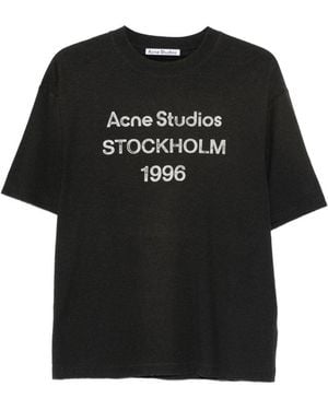 Acne Studios Logo Cotton T-Shirt - Black