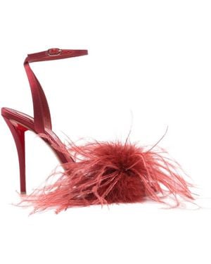 Christian Louboutin Miss Z Plumes Sandals - Red