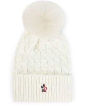 Moncler Hats Nude & Neutrals - White