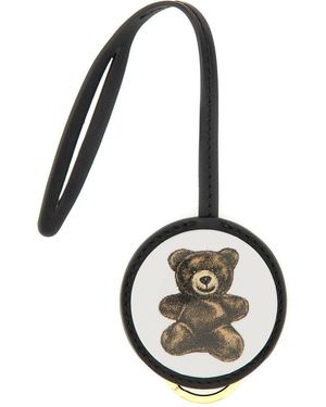 Moschino Leather Keychain-Donna - Nero