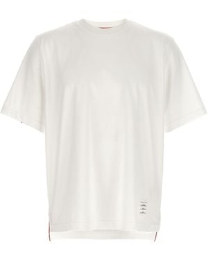 Thom Browne Rwb Knit Trim T-Shirt - White