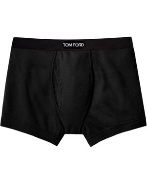 Tom Ford Stretch Cotton Boxer Brief - Black