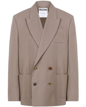 Moschino Double Breasted Blazer - Brown