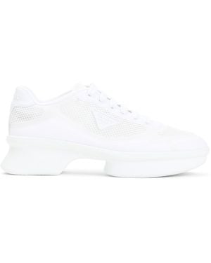 Prada Wavy Polyester Sneakers-Donna - Bianco