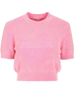 Alexander Wang Short T-Shirt Sweatshirts - Pink