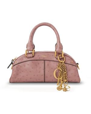 Chloé Bowling Leather Crossbody Bag - Pink