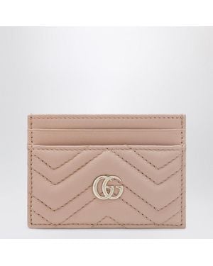 Gucci Pale Gg Marmont Card Holder - Brown