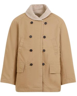 Universal Works Sand Reversible Mackinaw Jacket-Uomo - Neutro