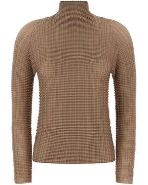 Issey Miyake Wooly Pleats-66 Shirt And Blouse - Brown