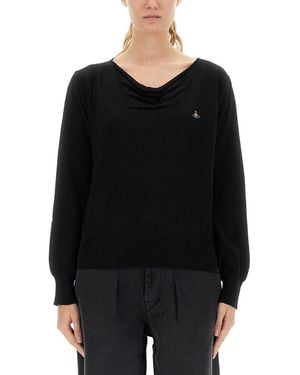 Vivienne Westwood "Pamela" Jersey With Logo-Donna - Nero