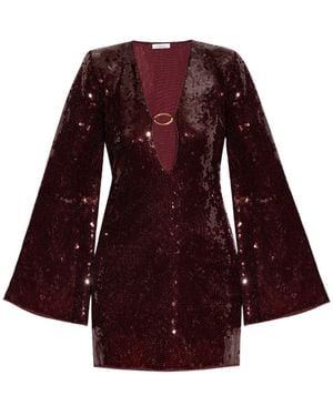 Oséree Abito Con Paillettes Burgundy - Rosso