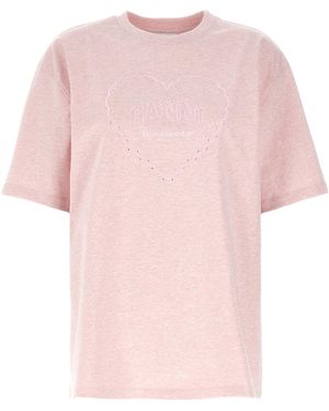 Ganni Heart T-Shirt - Pink