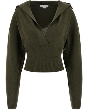 Stella McCartney Hooded Sweater Maglioni Verde-Donna