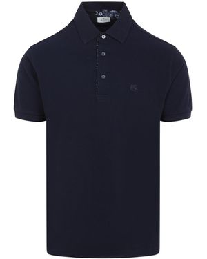 Etro Dark Cotton Roma Polo-Uomo - Blu