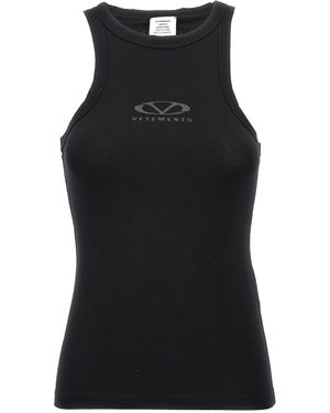 Vetements Oval Logo Top Nero-Donna