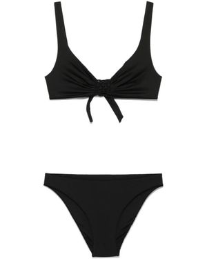 Fisico Macramé-Detail Bikini - Black