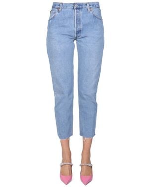 RE/DONE JEANS CINQUE TASCHE IN DENIM DI COTONE - Blu