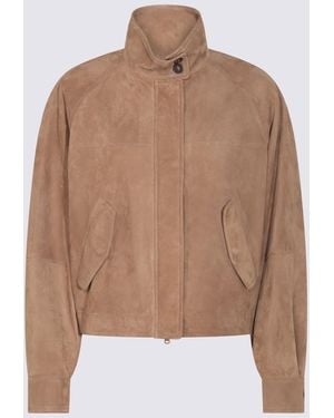 Brunello Cucinelli Monile Suede Jacket - Brown