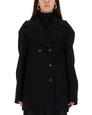Sportmax Double-Breasted Coat - Black