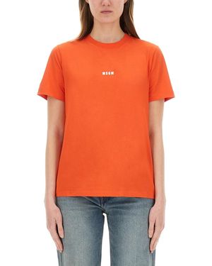 MSGM T-Shirt Con Logo - Arancione