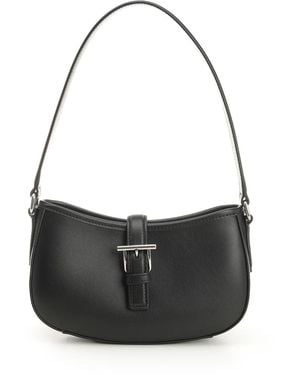 McQueen T-bar Shoulder Mini Leather Bag Shoulder Bags Black