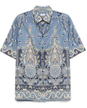 Etro Camicia rossa manica corta - Blu