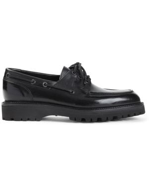 John Lobb Tide Dew Hide Hilly Calf Leather Derbies-Uomo - Nero