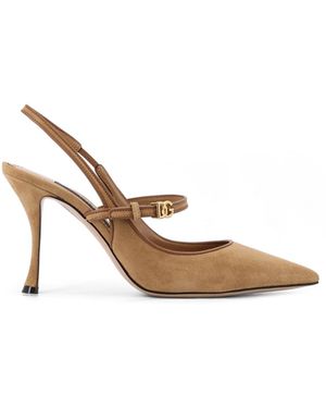 Dolce & Gabbana Suede Slingback Pumps-Donna - Bianco