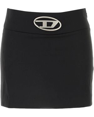 スカート DIESEL Black Stretch Polyester Blend O-Dixy Mini Skirt Women's Mini skirt in wool blend | Black | Diesel