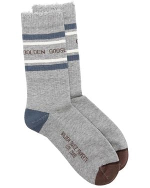 Golden Goose Ribbed Striped Socks - Grey