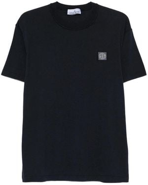 Stone Island Cotton T Shirts - Black