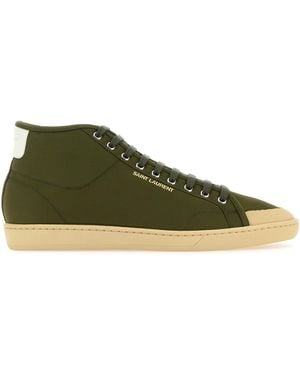 スニーカー SAINT LAURENT OLIVE GREEN NYLON COURT CLASSIC SL/39 SNEAKERS Saint Laurent Men's Court Classic Sl/39 Canvas & Leather
