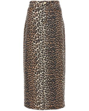 Ganni Denim Maxi Skirt - Marrone