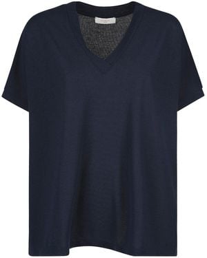 Zanone V-Neck Cotton T-Shirt - Blue