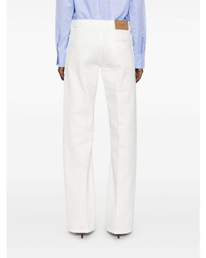 Ferragamo Pantaloni Cotone Gomma-Donna - Bianco