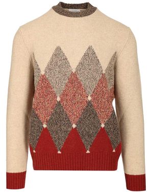 Ballantyne Diamond Sweater Knitwear - Pink