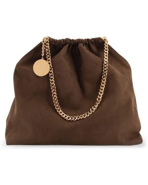 Stella McCartney Falabella Medium Vegan Suede Shoulder Bag-Donna - Marrone