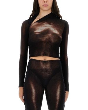 Jean Paul Gaultier Body Dust" Print Top - Black
