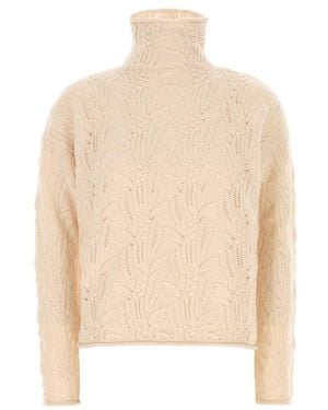 MM STUDIO Light Wool Blend Scacco Sweater - Natural