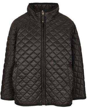 Max Mara Reversible Water-Repellent Canvas Cape Coats Nero-Donna