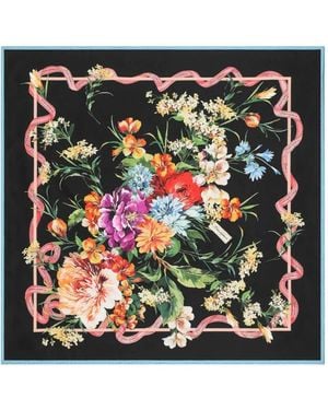 Dolce & Gabbana Floral Print Scarf - Black