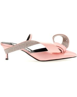 Sergio Rossi Area Marquise' Satin Mules - Pink