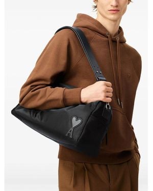 Ami Paris Fabric Shoulder Bags - Brown