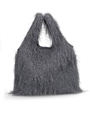 Dries Van Noten Fringed Tote Bag - Grey