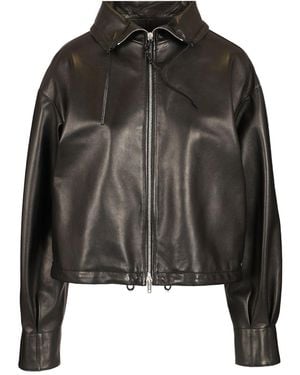 DURAZZI MILANO Nappa Leather Bomber Jacket Jackets - Black