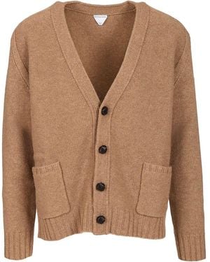 Bottega Veneta Wool Cardigan Knitwear - Brown